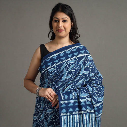 block printed saree