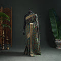 Kanjeevaram Pure Handloom Mulberry Silk Handpainted Srikalahasti Pen Kalamkari Saree with Zari Work 13