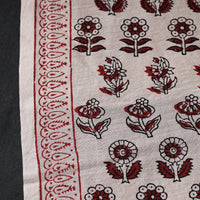 Beige - Chanderi Silk Bagh Print Fabric 02