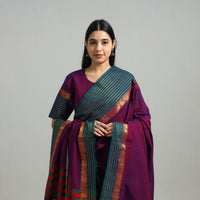 Purple - Cotton Dharwad Kurta Set with Palazzo & Dupatta 16