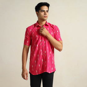 Buy Pochampally Ikat Weave Cotton Men Half Sleeve Shirt 07 Online at iTokri.com