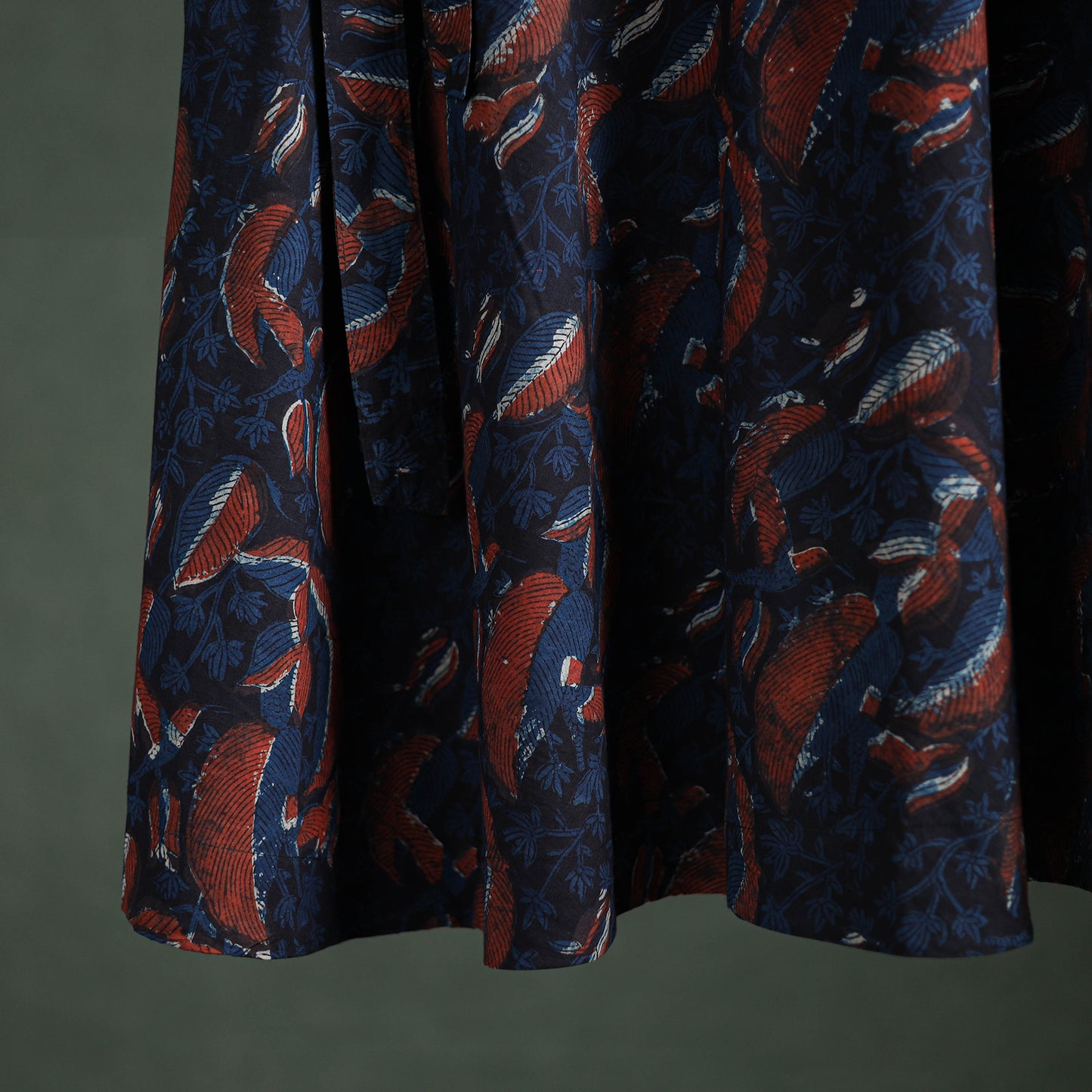 Bagru Hand Block Print Natural Dyed Cotton Wrap Around Skirt 25