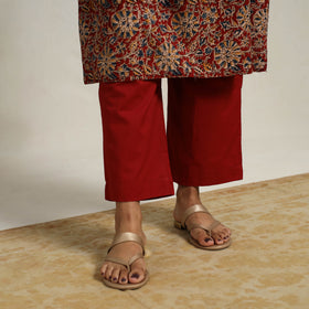 Red - printed cotton kalamkari kurta set 20 - handcrafted
