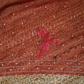 Lucknowi Chikankari Heavy Bead Work Pure Organza Silk Saree 09