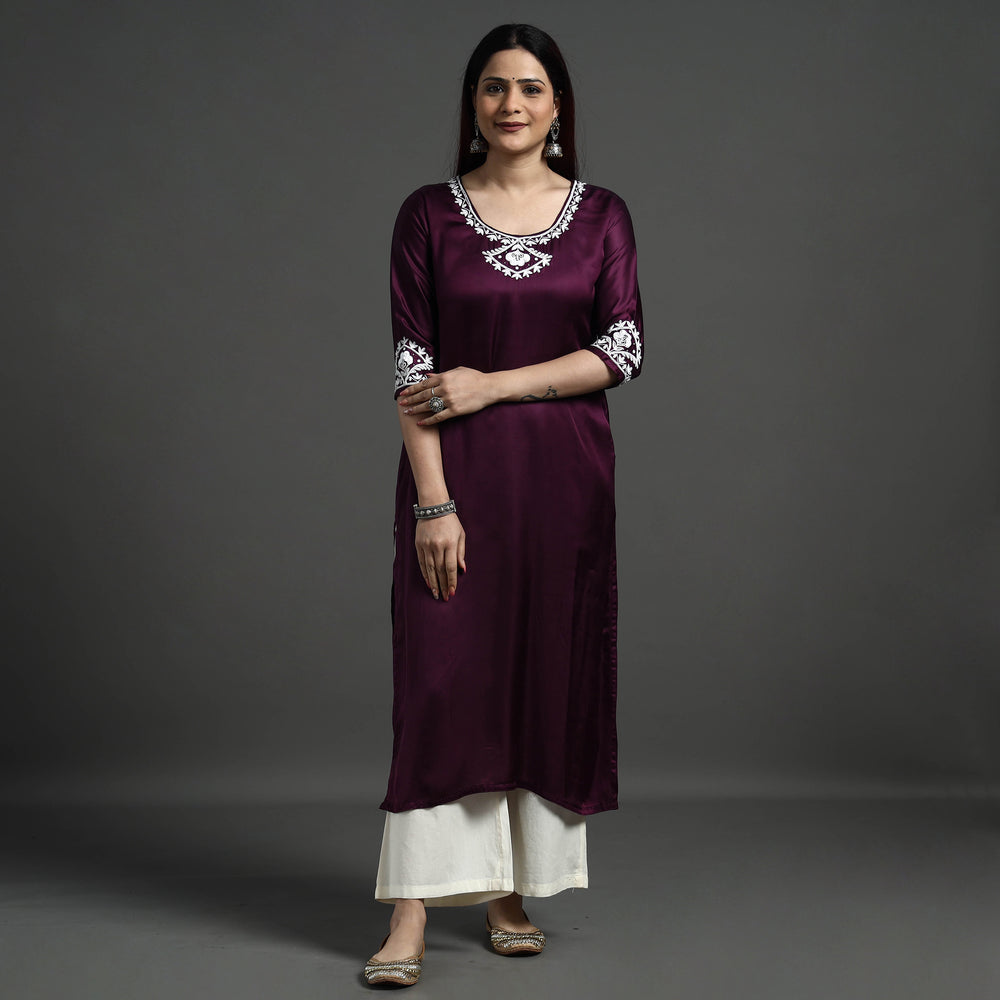 embroidery silk kurta