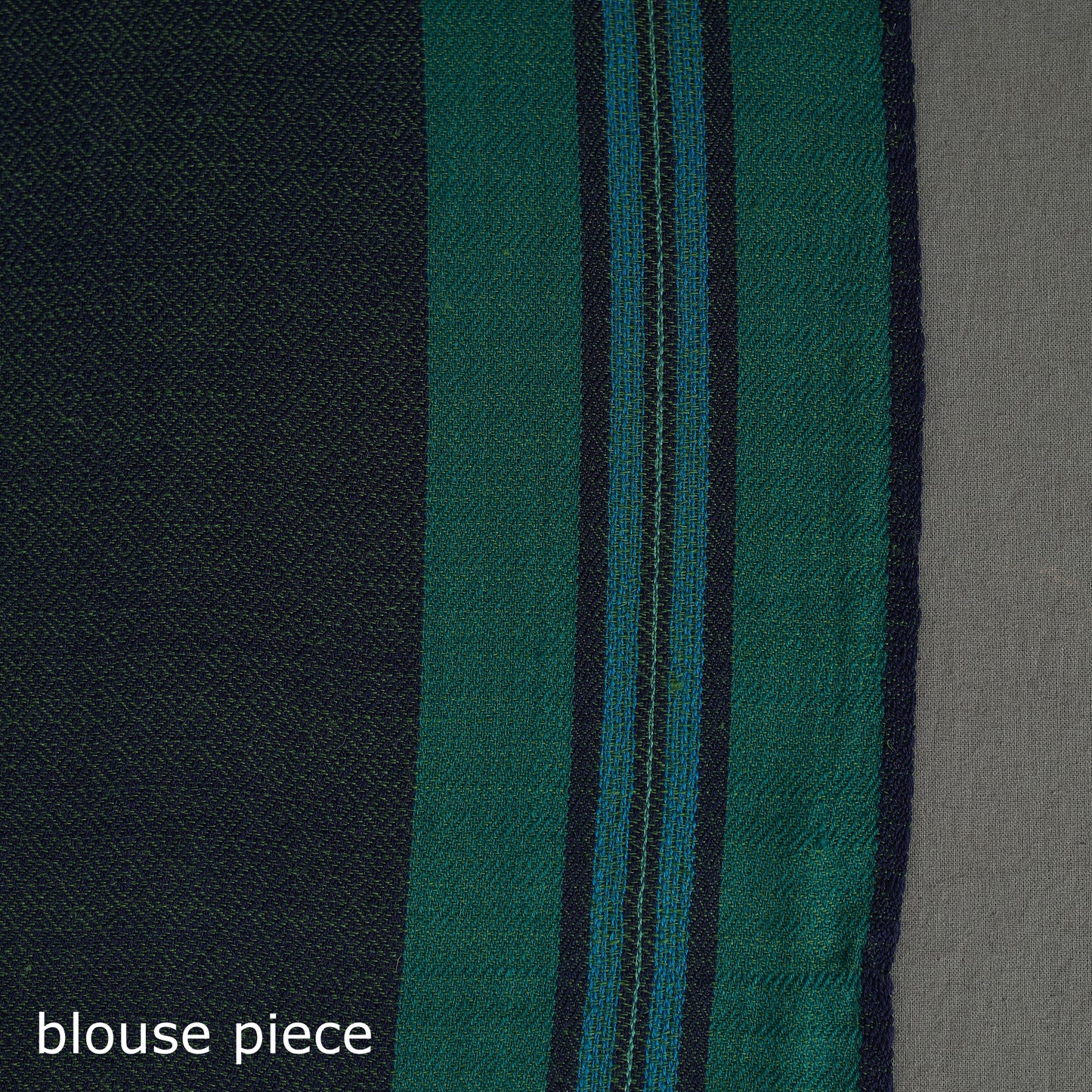 Green - Kumaun Handwoven Pure Merino Woolen Saree 11