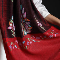 Maroon - Cotton Kashida Embroidery Stole 30