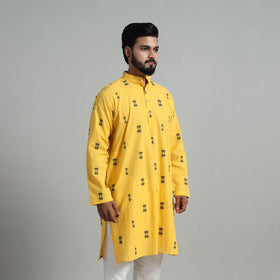 Buy Cotton Long Jacquard Kurta for Men
