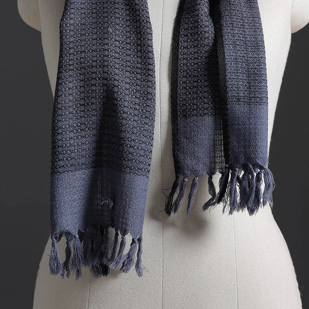 Blue - Kumaun Handwoven Pure Merino Wool Scarf 213