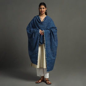  Indigo Reversible Patchwork Cotton Dupatta 11 Online at iTokri.com