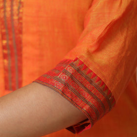 Orange - Dharwad Cotton Kurta with Palazzo & Dupatta Set 03