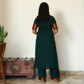 Green - Dharwad Cotton Kurta with Palazzo & Dupatta Set 19