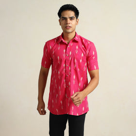 Buy Pochampally Ikat Weave Cotton Men Half Sleeve Shirt 07 Online at iTokri.com