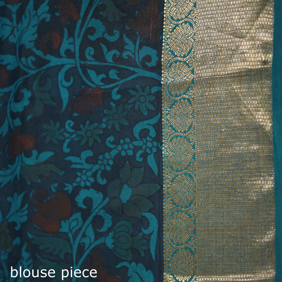 Kanjeevaram Pure Handloom Mulberry Silk Handpainted Srikalahasti Pen Kalamkari Saree with Zari Work 13