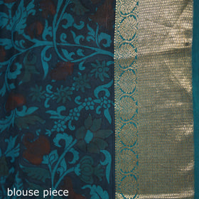 Kanjeevaram Pure Handloom Mulberry Silk Handpainted Srikalahasti Pen Kalamkari Saree with Zari Work 13