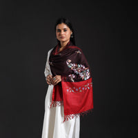 Maroon - Cotton Kashida Embroidery Stole 30