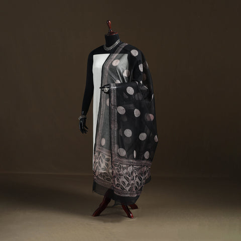 Akola Hand Block Print Natural Dyed Kota Doria Cotton Dupatta 22