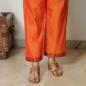 Orange - Dharwad Cotton Kurta with Palazzo & Dupatta Set 03