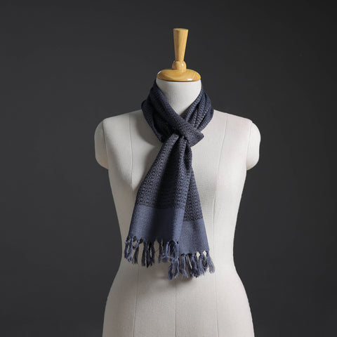 Blue - Kumaun Handwoven Merino Wool Scarf 213