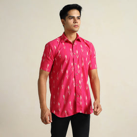 Buy Pochampally Ikat Weave Cotton Men Half Sleeve Shirt 07 Online at iTokri.com