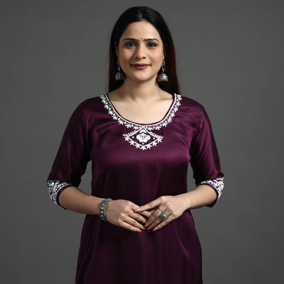 embroidery silk kurta