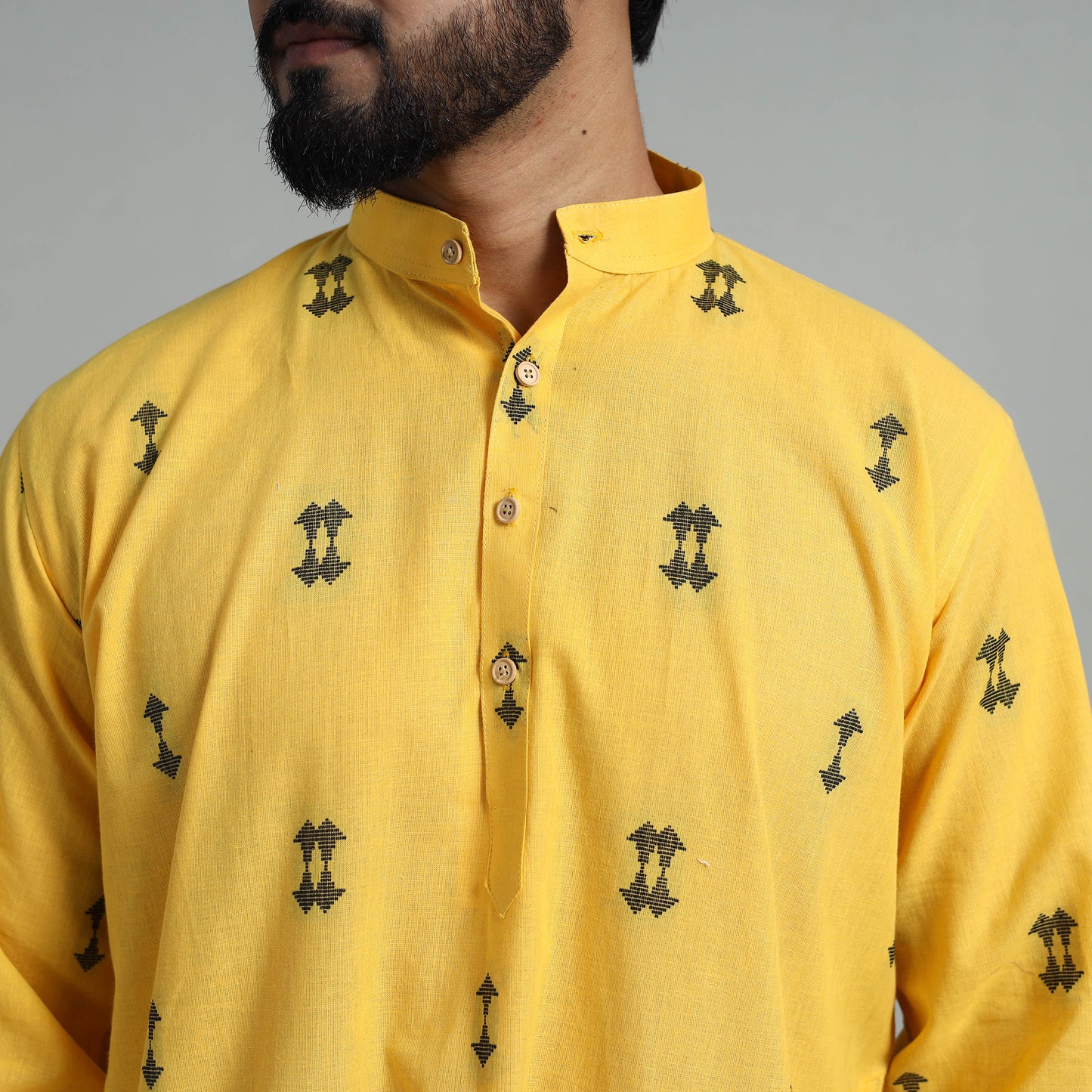 Cotton Long Jacquard Kurta for Men 08