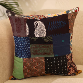 Buy Multicolor Handcrafted Cotton Patchwork Cushion Cover