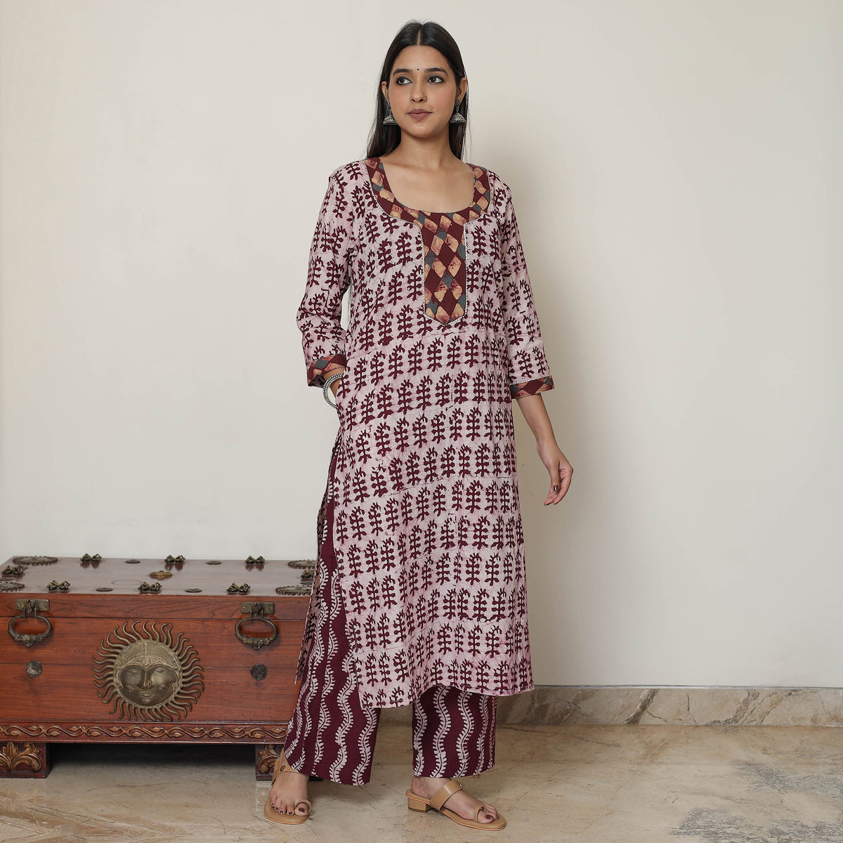 Batik Kurta with Palazzo & Dupatta SetBatik Kurta with Palazzo & Dupatta Set