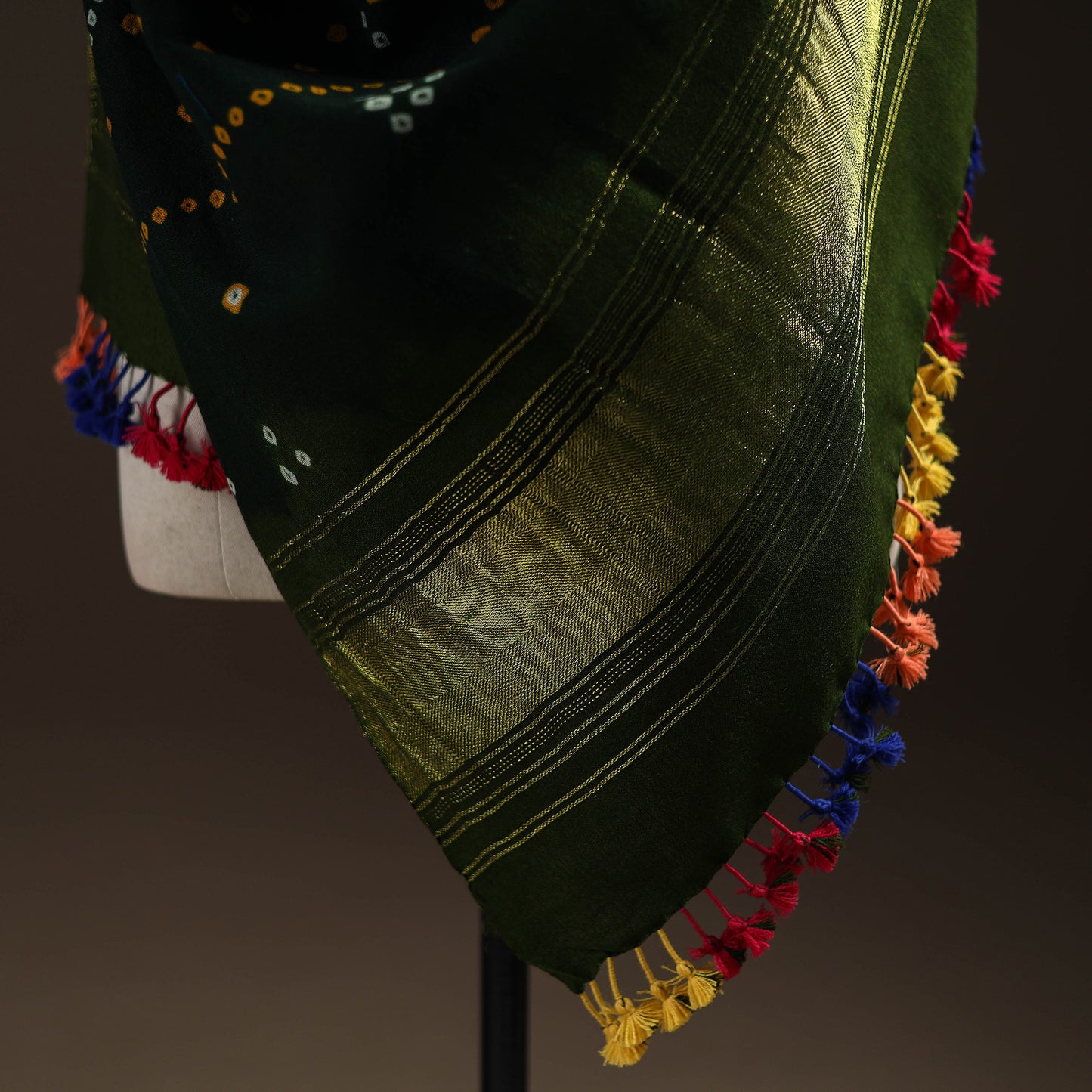 Kutch Bandhani Handwoven Merino Wool Shawl 41