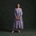 Flared Angrakha Cotton Hand Block Batik Print Dress 07