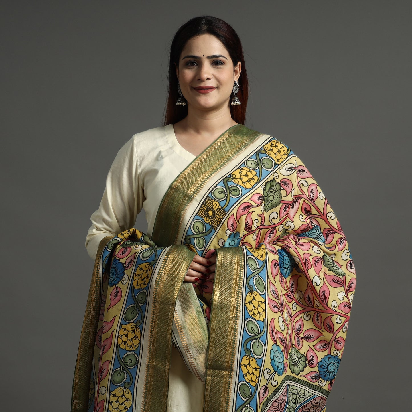 Kalamkari Handpainted Dupatta