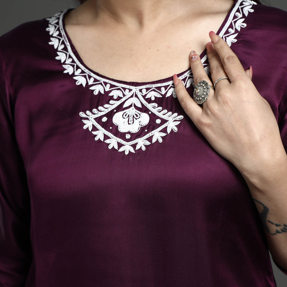 embroidery silk kurta