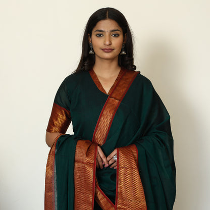 Green - Dharwad Cotton Kurta with Palazzo & Dupatta Set 19