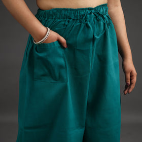 Green Kantha Hand Embroidery Palazzo in Cotton