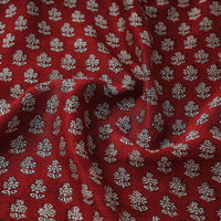 Red - Chanderi Silk Bagh Print Fabric 04