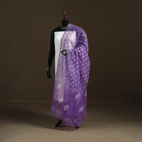 Akola Hand Block Print Natural Dyed Kota Doria Cotton Dupatta 23