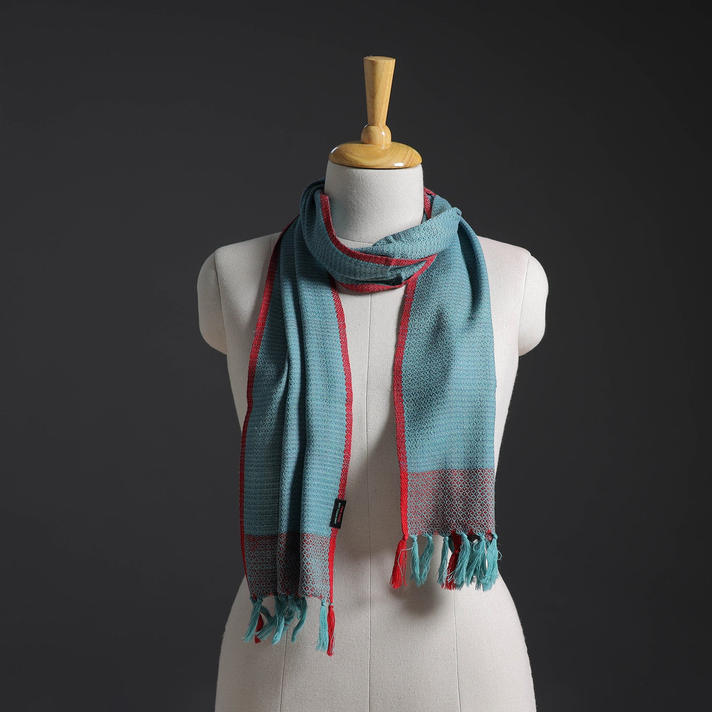 Blue - Kumaun Handwoven Pure Merino Wool Scarf 214