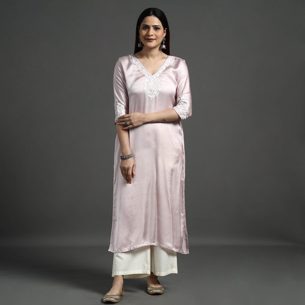 embroidery silk kurta