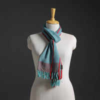 Blue - Kumaun Handwoven Pure Merino Wool Scarf 214