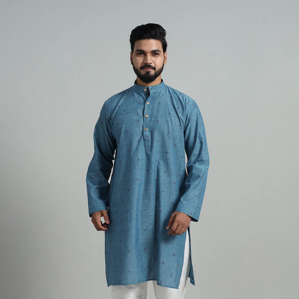 Cotton Long Jacquard Kurta for Men 11