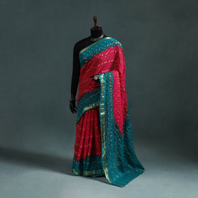 Kutch Tie-Dye Bandhani Cotton Saree with Blouse Piece 14