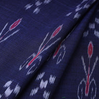 Blue - Sambalpuri Ikat Weave Handloom Cotton Fabric 23