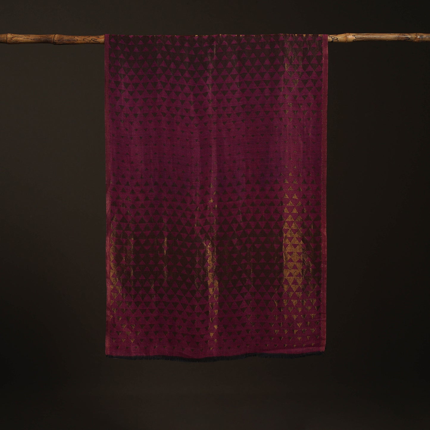 Pyramid Zari Weave Fine Wool Stole for Women 62