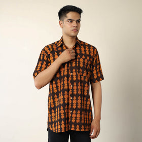 Buy Bagh Hand Block Printed Cotton Men Half Sleeve Shirt 10 Online at iTokri.com