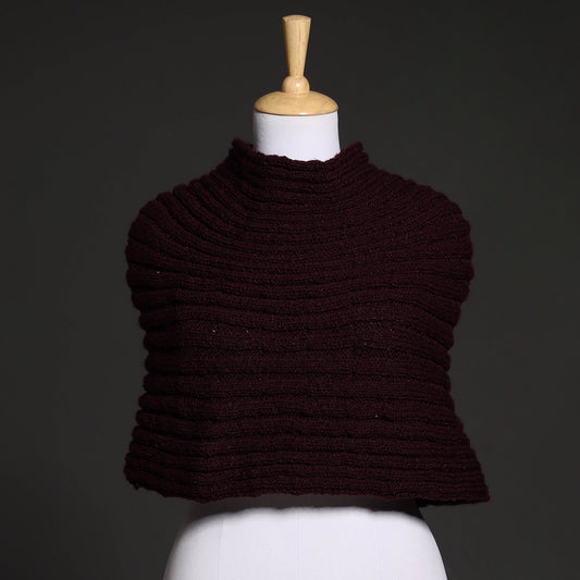 Maroon - Kumaun Hand Knitted Woolen Shrug