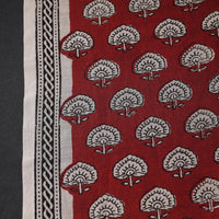 Red - Chanderi Silk Bagh Print Fabric 05