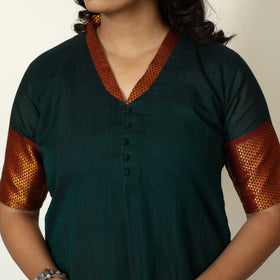 Green - Dharwad Cotton Kurta with Palazzo & Dupatta Set 19