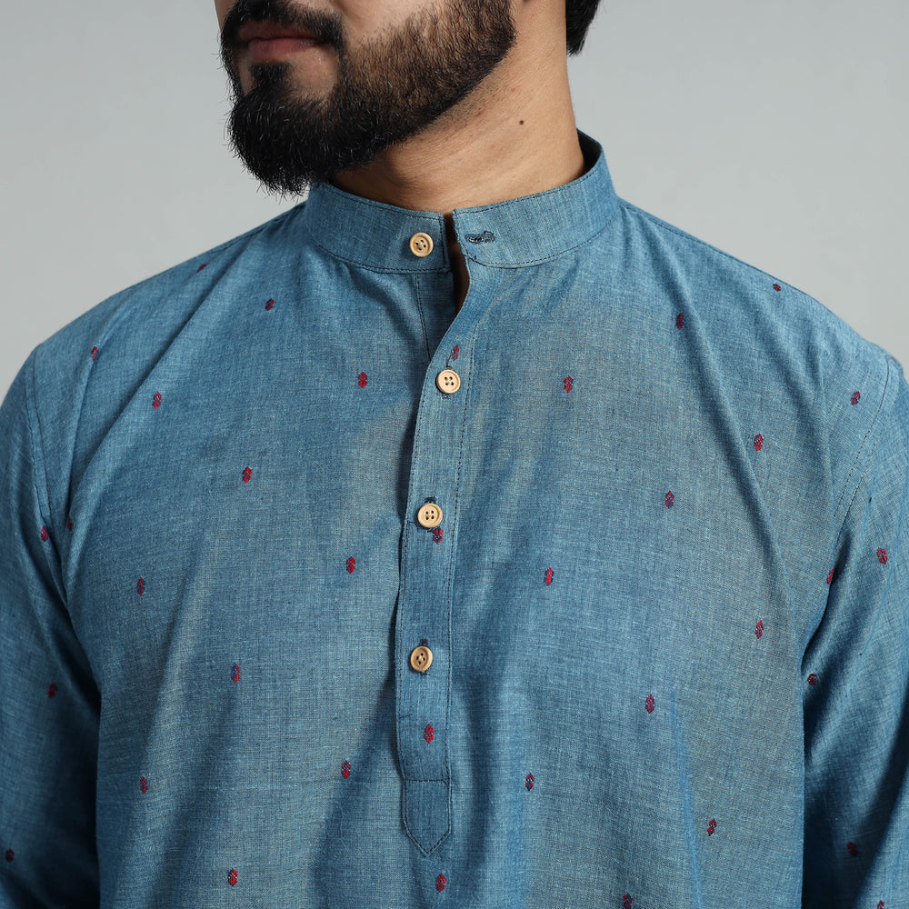 Cotton Long Jacquard Kurta for Men 11