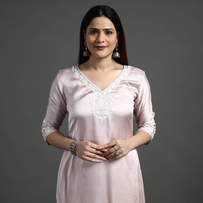 embroidery silk kurta