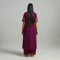 Purple - Cotton Dharwad Kurta Set with Palazzo & Dupatta 21